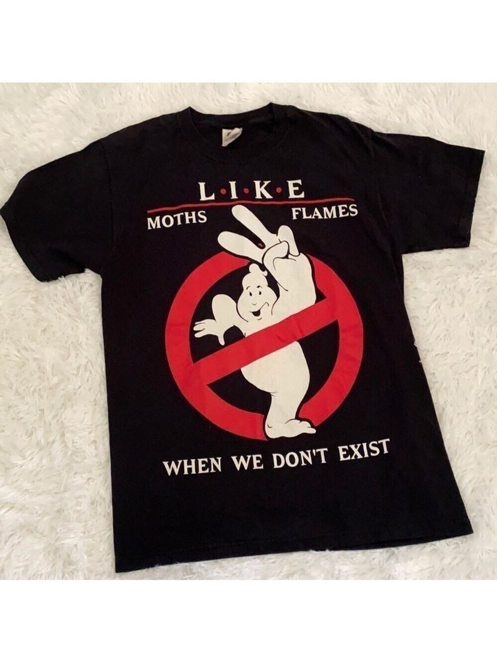 Vintage black graphic Ghostbusters 2 movie T-shirt